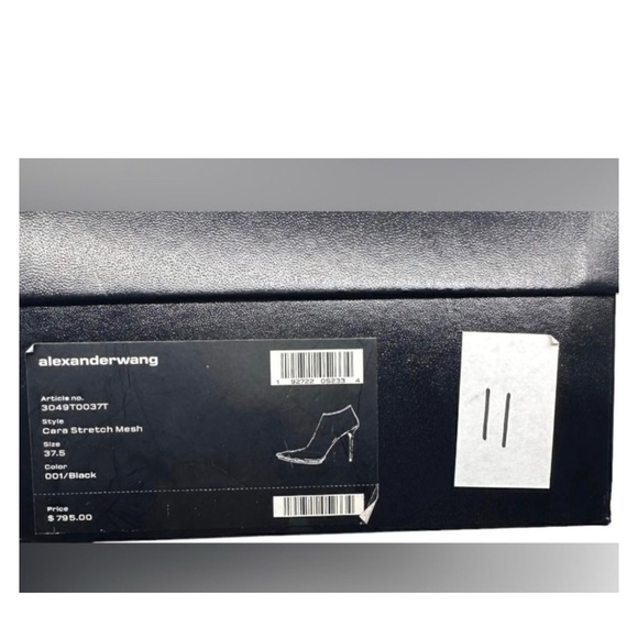 ALEXANDER WANG Cara Stretch Mesh Pointy Toe Sock Fit Pull On Ankle Booties 37.5 - Picture 14 of 14